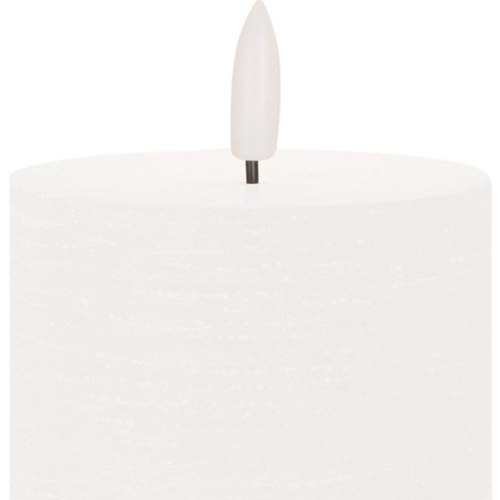 Set of Two White Unscented Candle Flameless Pillar Candles