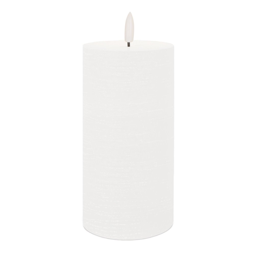 Set of Two White Unscented Candle Flameless Pillar Candles