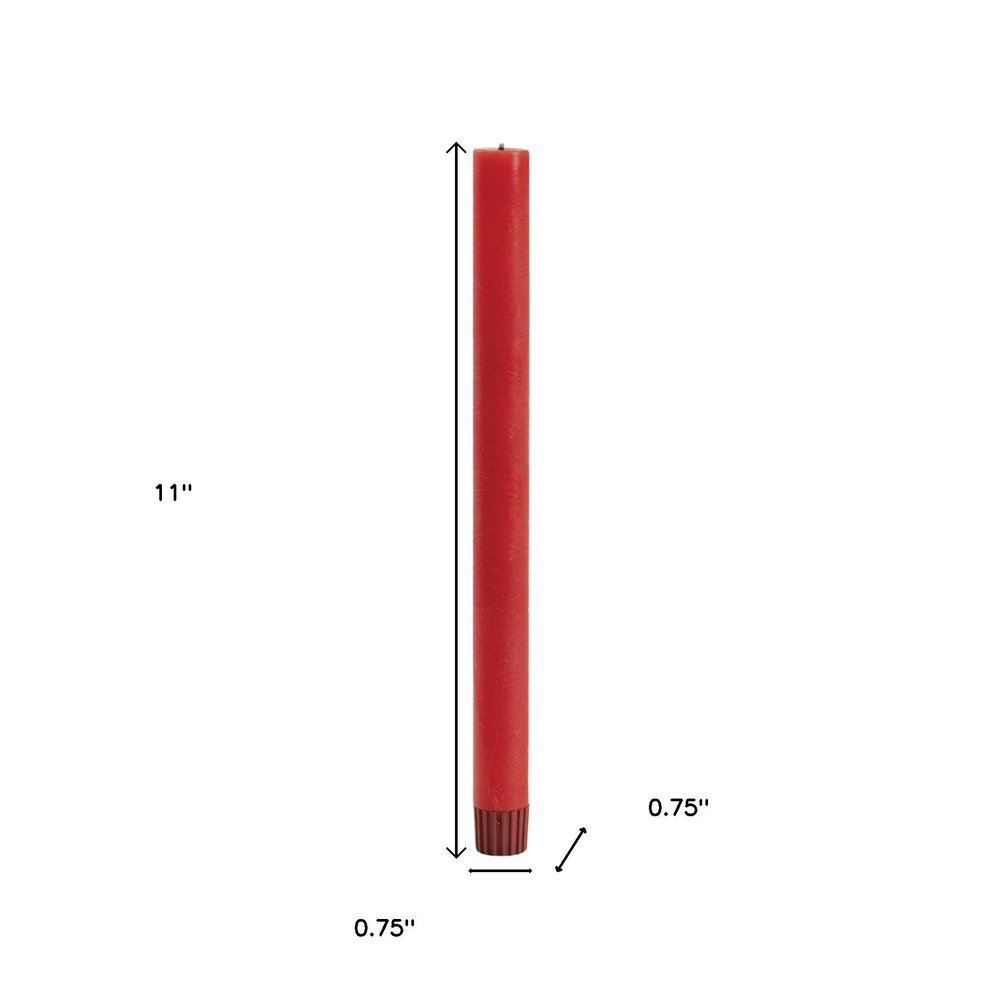 Set of Two Red Unscented Candle Flameless Taper Candles