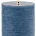 Set of Two Blue Unscented Candle Flameless Pillar Candles