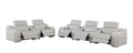 Two Piece Light Gray Leather Five Person Seating Set