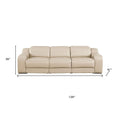 Two Piece Beige Leather Five Person Seating Set