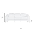 Two Piece White Leather Five Person Seating Set