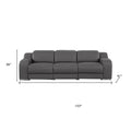 Two Piece Dark Gray Leather Five Person Seating Set