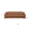 Two Piece Chestnut Leather Four Person Seating Set
