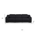 Two Piece Black Leather Five Person Seating Set
