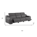 Three Piece Dark Gray Leather Six Person Seating Set