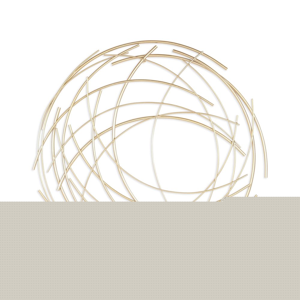 26" X 26" Gold Abstract Metal Circle Hanging Dimensional Sculpture