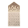 35" X 17" Beige Christmas Advent Calendar Joy to the World Wood Hanging Wall Decor