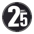 24" X 24" Black Christmas Dec 25th Iron Circle Hanging Wall Decor