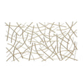 24" X 44" Gold Abstract Lines Metal Hanging Dimensional Sculpture