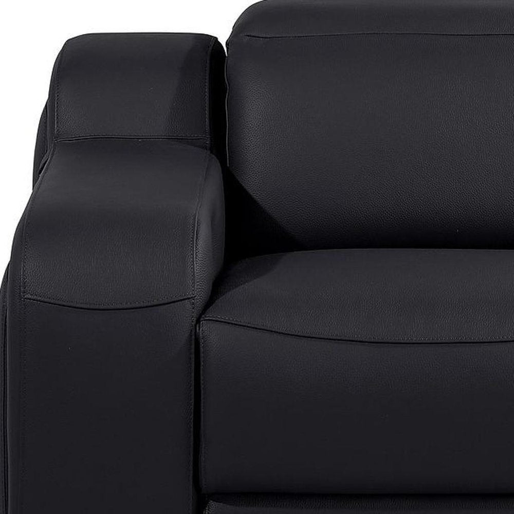 41" Chestnut Italian Leather Wall Hugger Recliner With USB