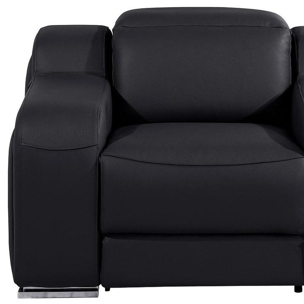 41" Chestnut Italian Leather Wall Hugger Recliner With USB
