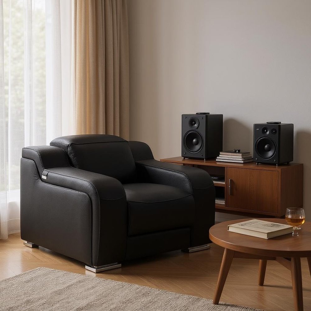 41" Chestnut Italian Leather Wall Hugger Recliner With USB
