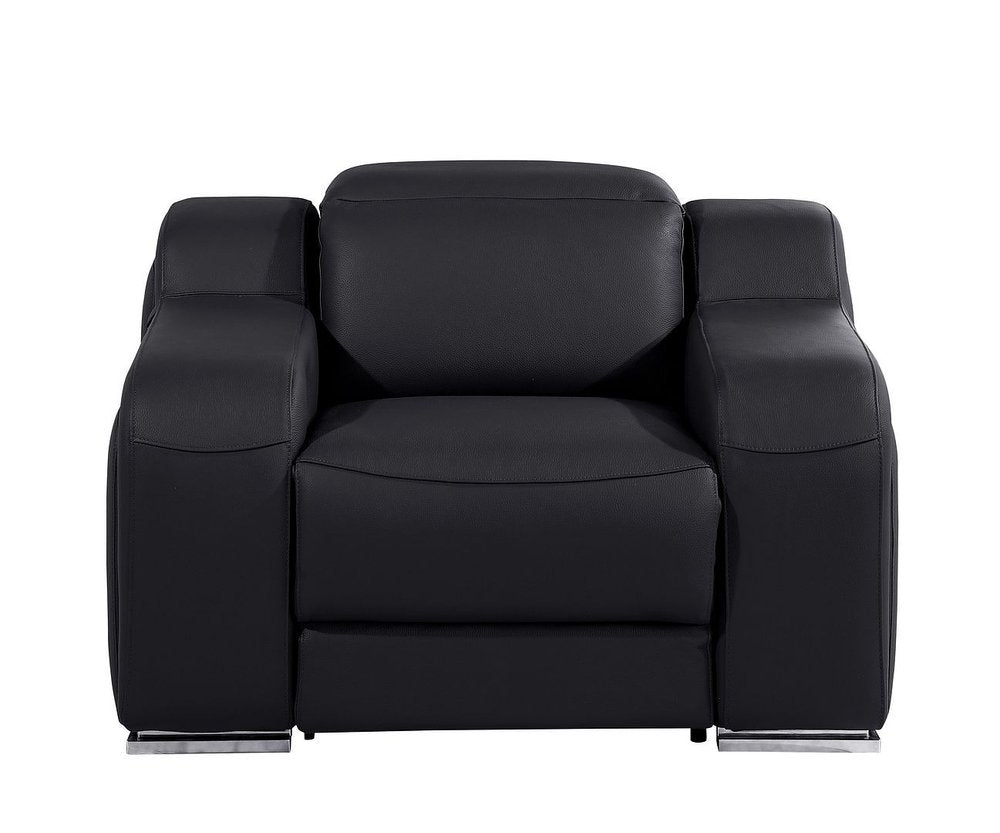 41" Chestnut Italian Leather Wall Hugger Recliner With USB