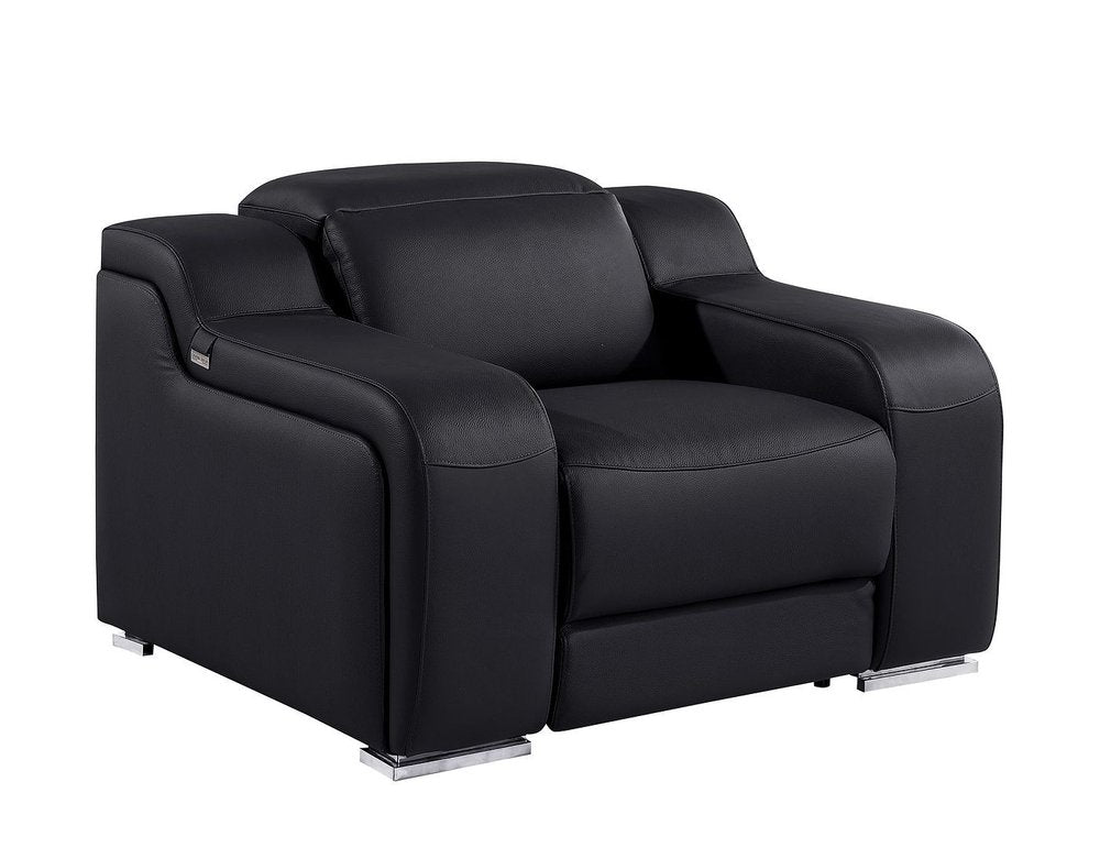 41" Chestnut Italian Leather Wall Hugger Recliner With USB