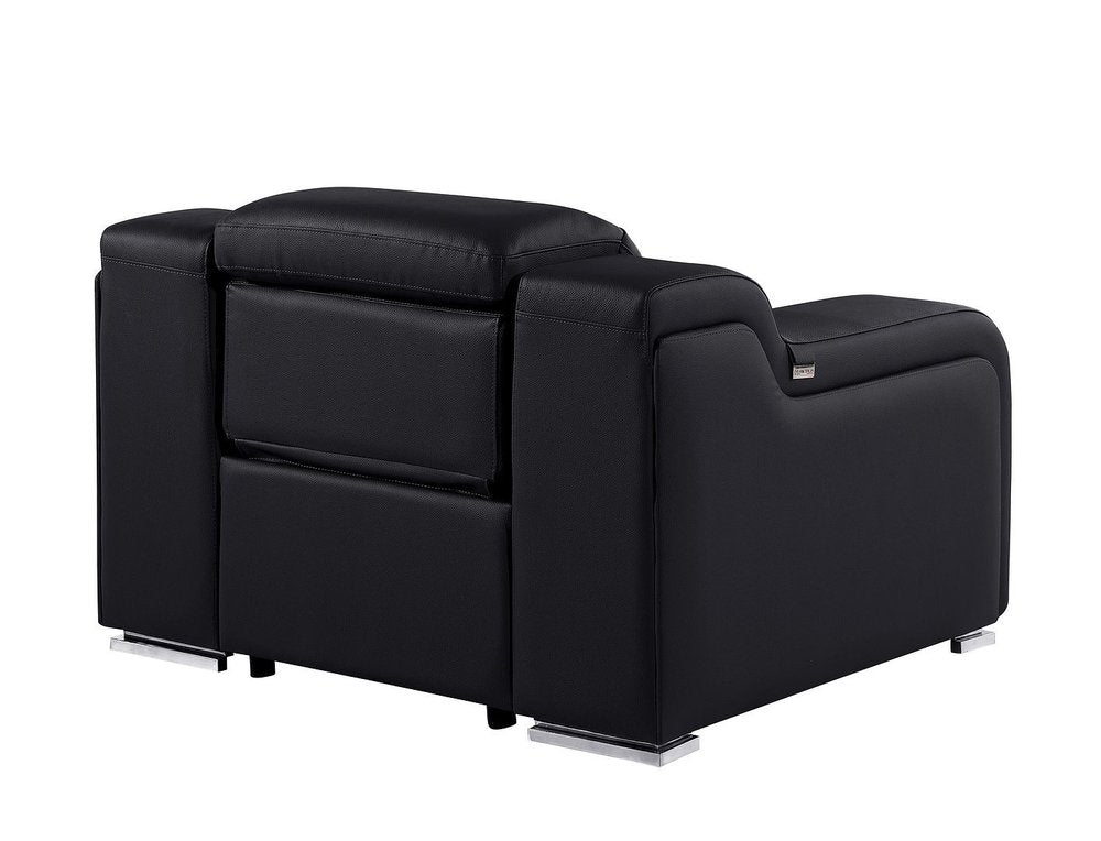 41" Chestnut Italian Leather Wall Hugger Recliner With USB