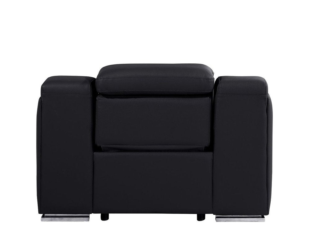 41" Chestnut Italian Leather Wall Hugger Recliner With USB