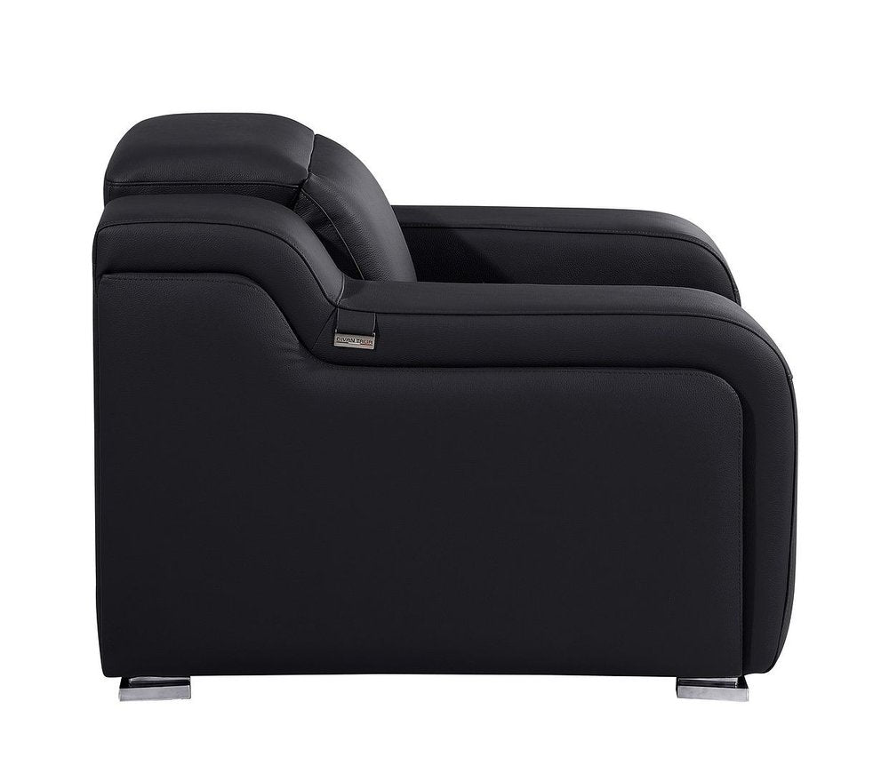 41" Chestnut Italian Leather Wall Hugger Recliner With USB