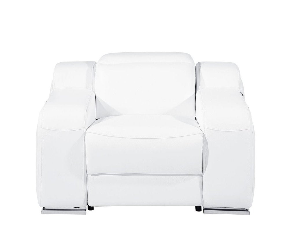 41" Chestnut Italian Leather Wall Hugger Recliner With USB