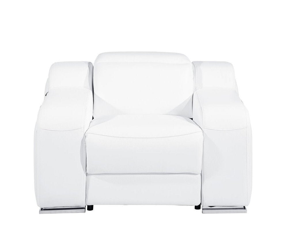 41" Chestnut Italian Leather Wall Hugger Recliner With USB