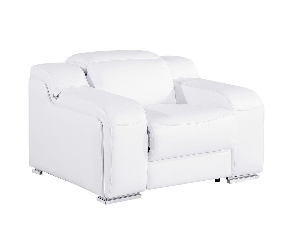 41" Chestnut Italian Leather Wall Hugger Recliner With USB