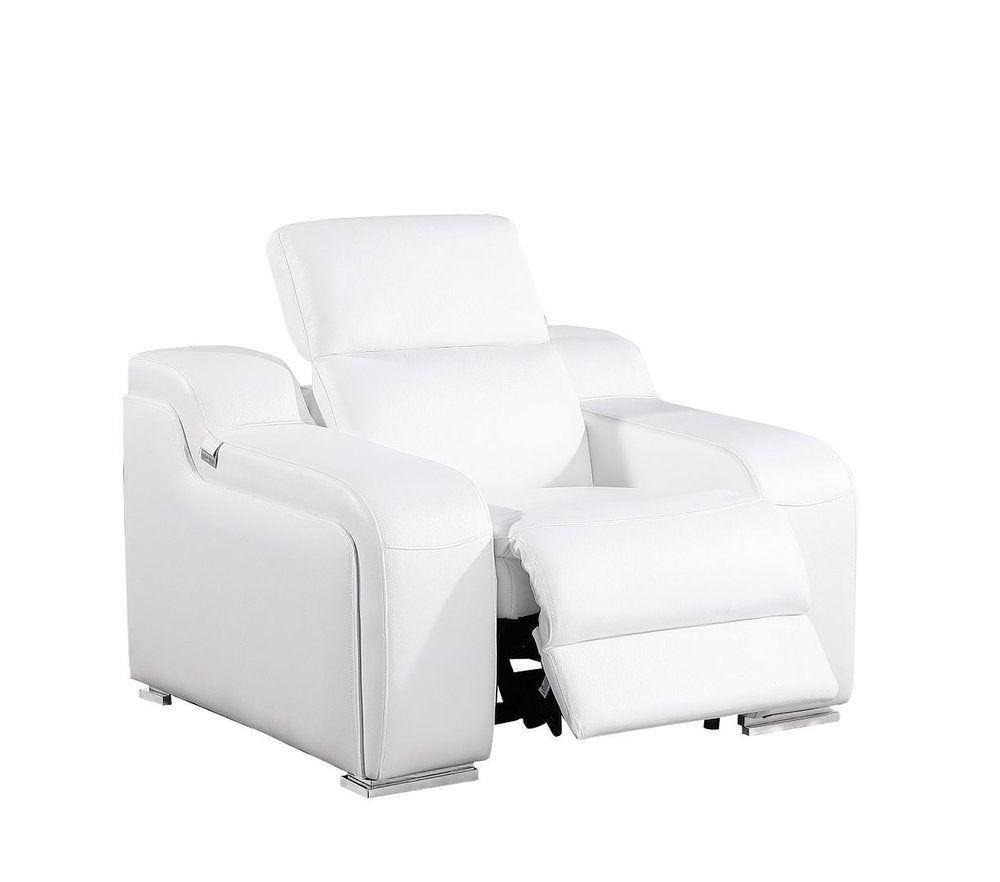 41" Chestnut Italian Leather Wall Hugger Recliner With USB