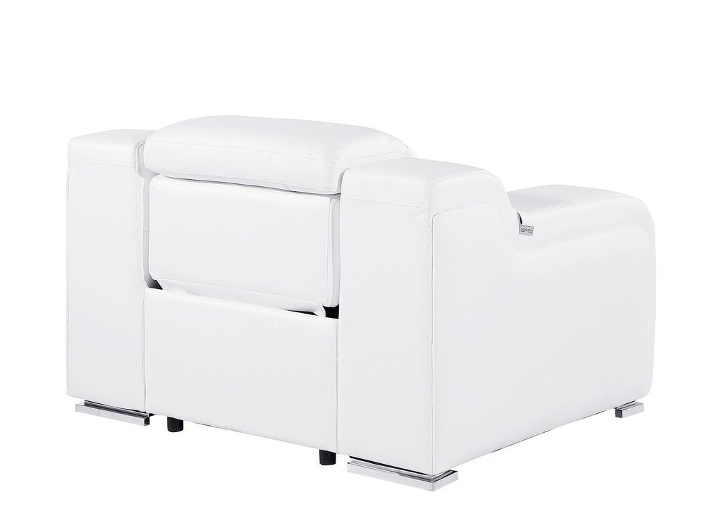 41" Chestnut Italian Leather Wall Hugger Recliner With USB