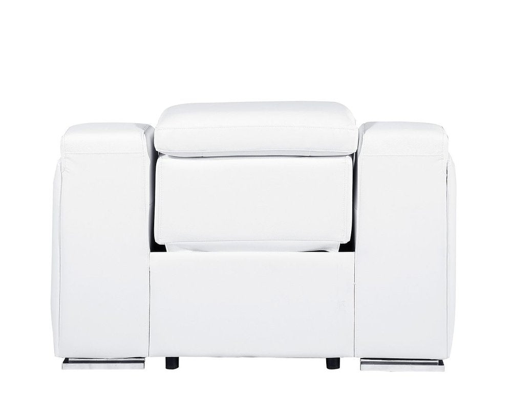 41" Chestnut Italian Leather Wall Hugger Recliner With USB
