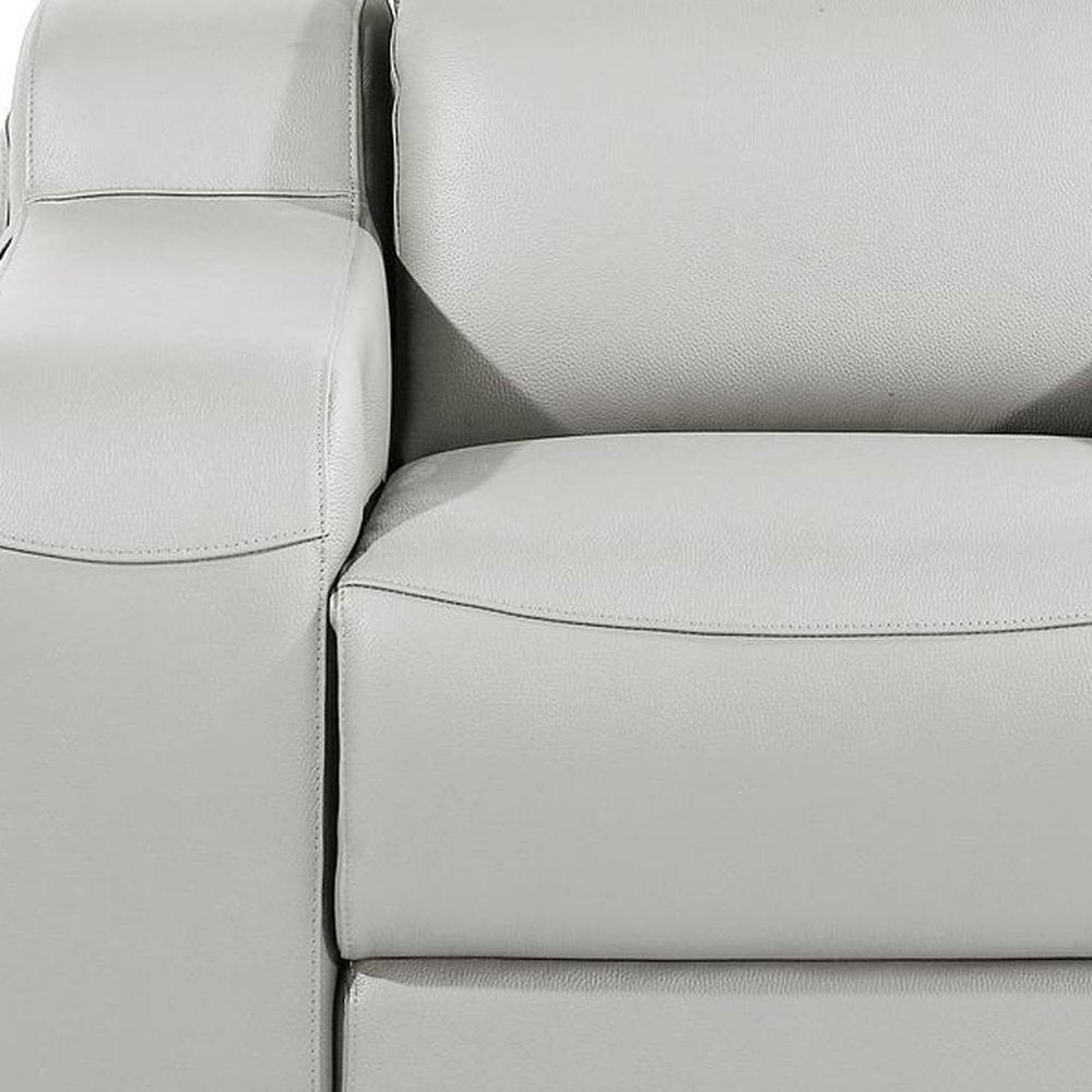 41" Chestnut Italian Leather Wall Hugger Recliner With USB