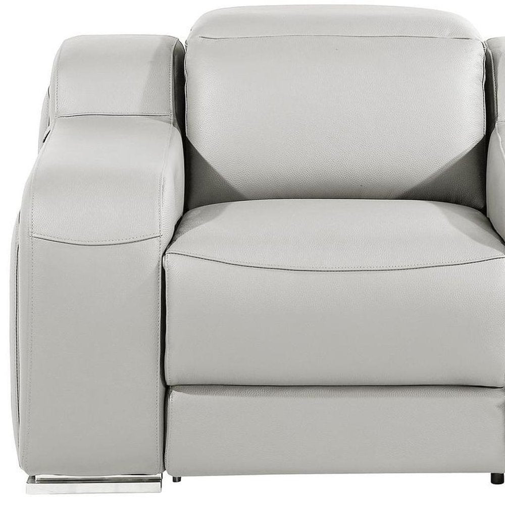 41" Chestnut Italian Leather Wall Hugger Recliner With USB