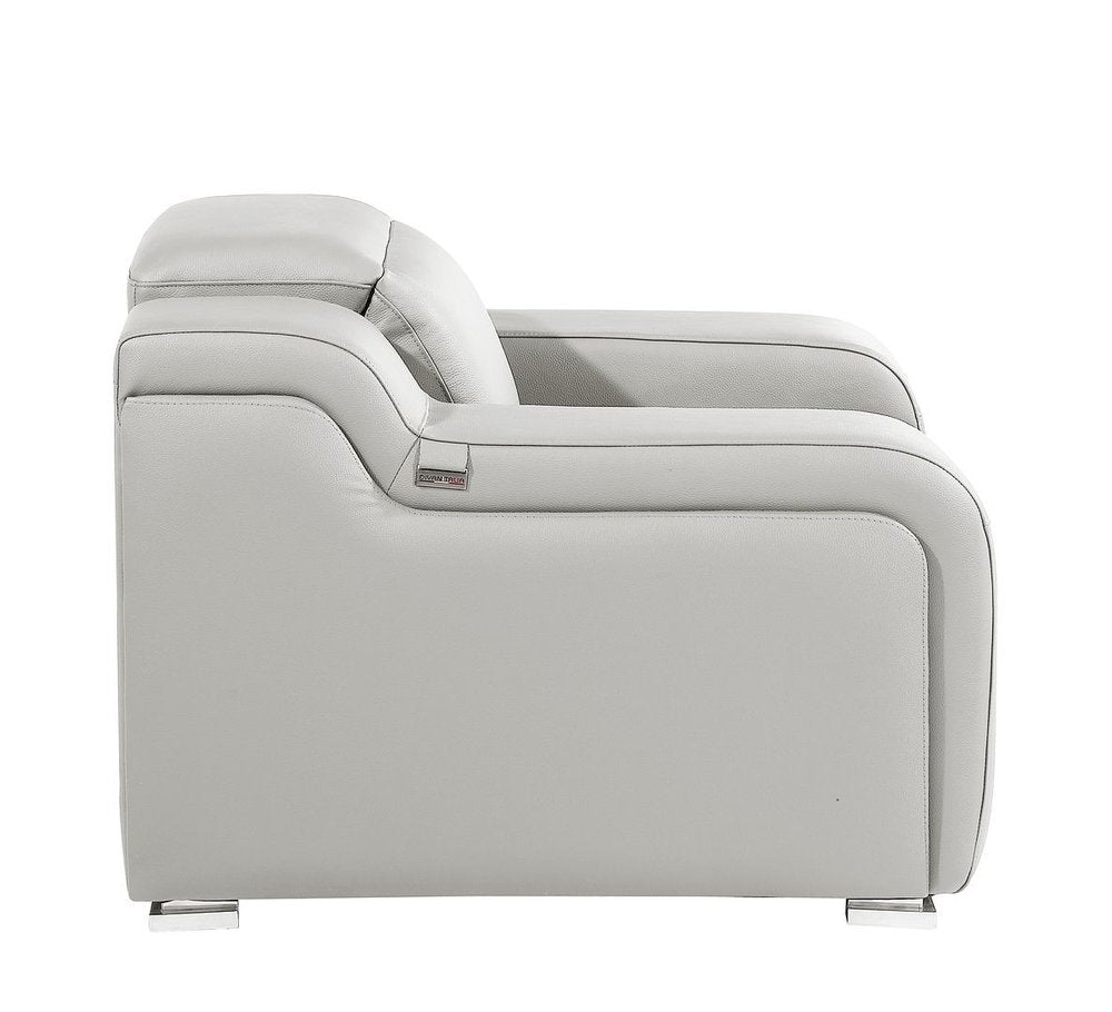 41" Chestnut Italian Leather Wall Hugger Recliner With USB