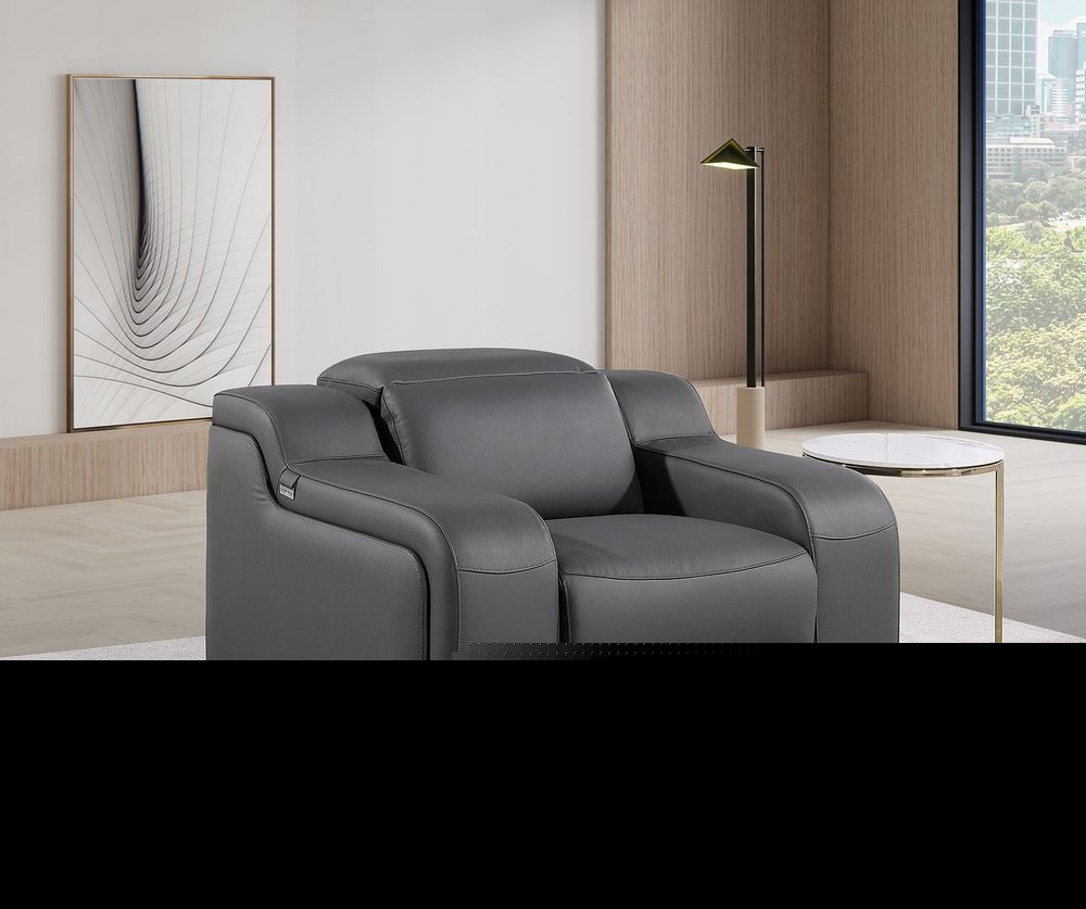 41" Chestnut Italian Leather Wall Hugger Recliner With USB