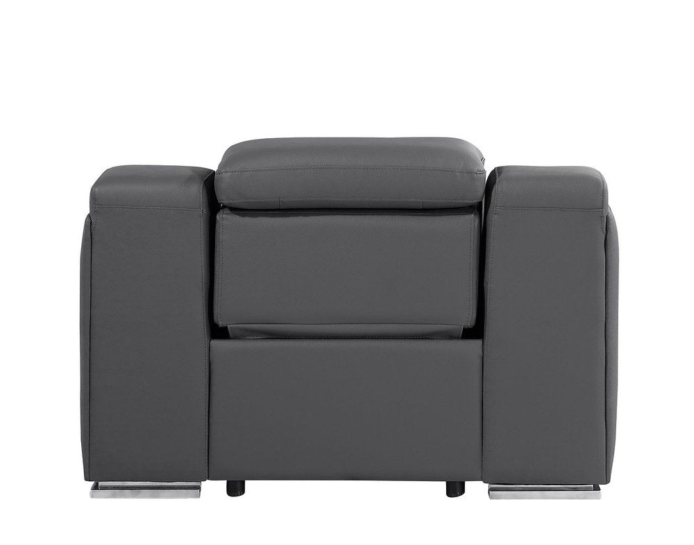 41" Chestnut Italian Leather Wall Hugger Recliner With USB