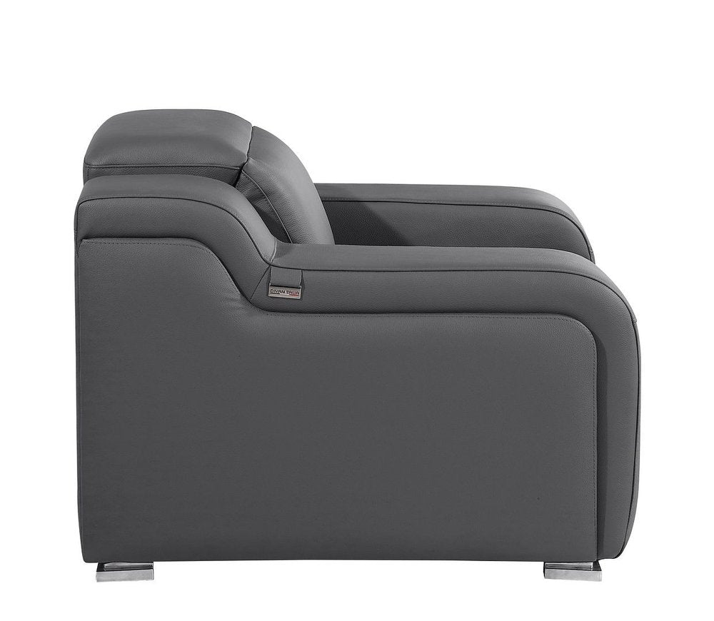 41" Chestnut Italian Leather Wall Hugger Recliner With USB