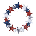 18" Red White And Blue Metal Star Round Hanging Wreath Wall Decor
