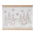 16" X 19" Natural And White Winter Village Christmas Trees Hanging Wall Decor