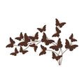 18" X 29" Brown Metal Butterflies Hanging Dimensional Sculpture