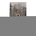 18" X 10" Brown And White Wood Winter Lodge On The Lake Hanging Wall Decor
