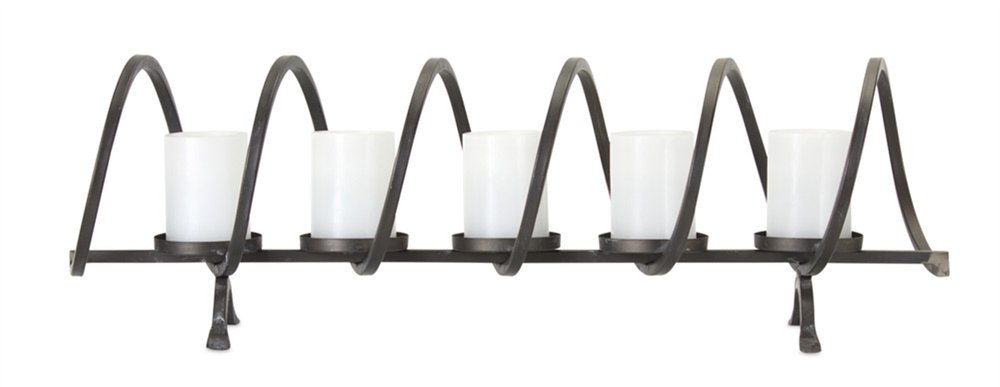 10" Black Metal Centerpiece Candelabra Candle Holder