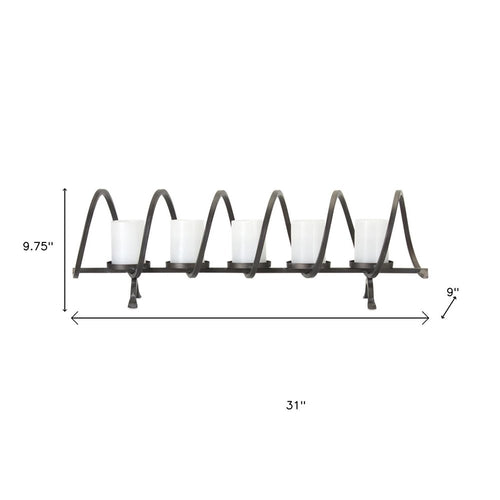 10" Black Metal Centerpiece Candelabra Candle Holder