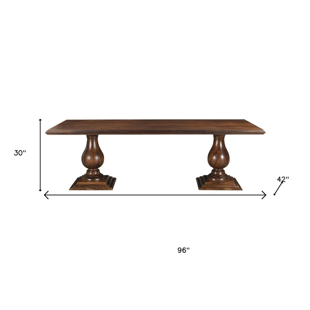 11 Piece Brown Solid Wood Dining Set with 10