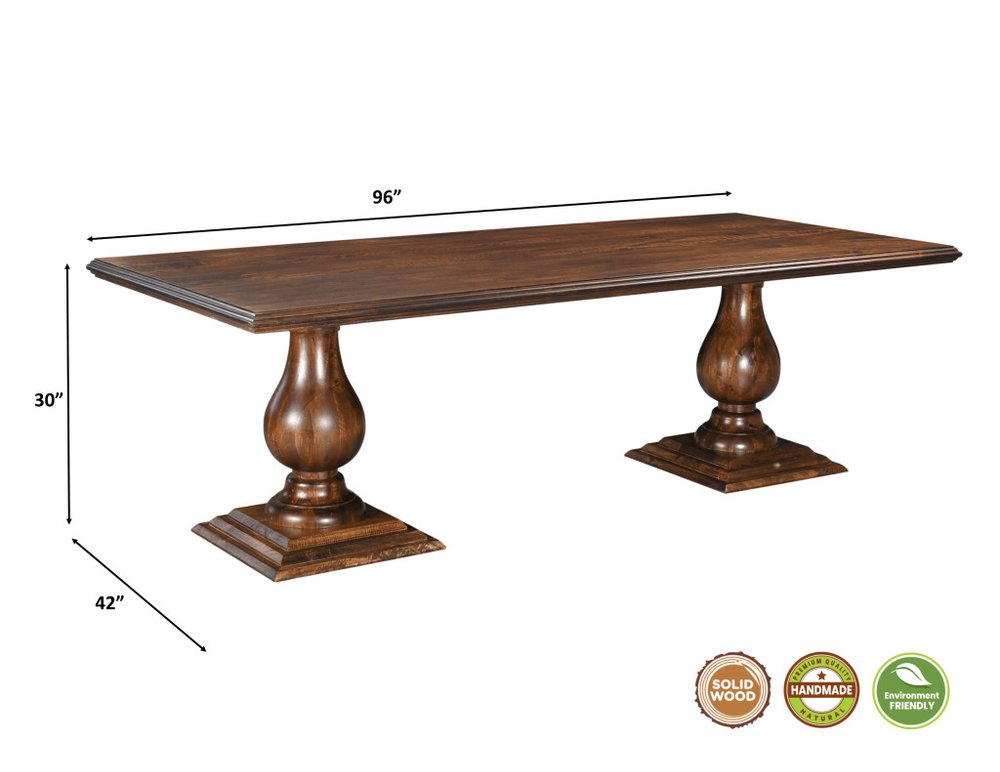 11 Piece Brown Solid Wood Dining Set with 10