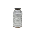 10" Gray Galvanized Metal Geometric Patterned Jug Vase