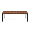 46" Brown and Black Wood and Iron Dining Table