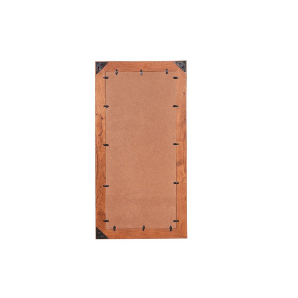 24" Brown Solid Wood Live Edge Freestanding and Wall Mount Accent Mirror