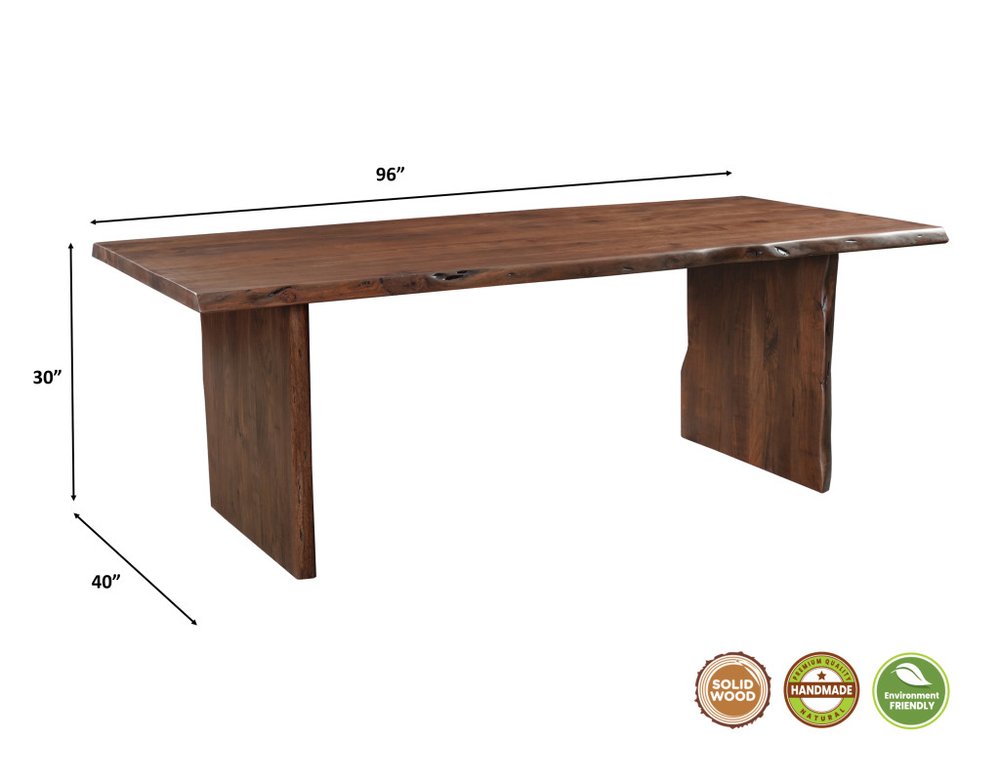 11 Piece Brown Solid Wood Dining Set with 10