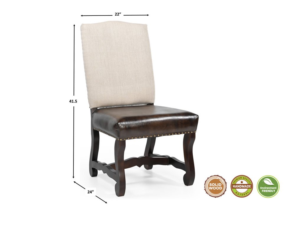 11 Piece Brown Solid Wood Dining Set with 10