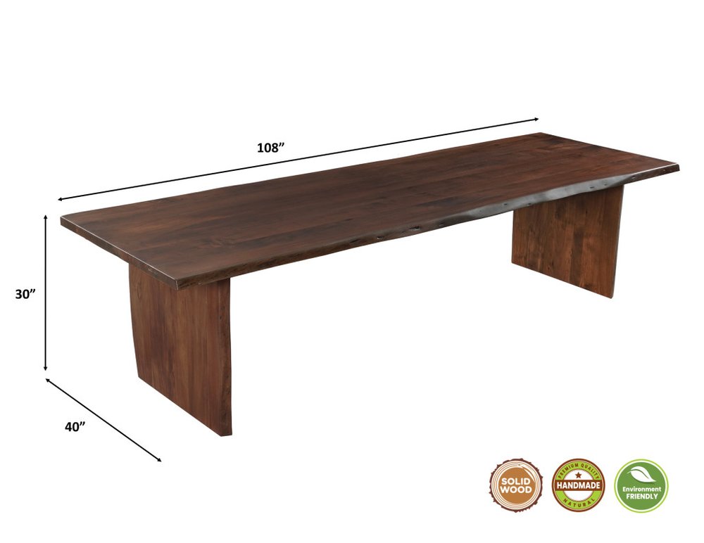 13 Piece Brown Solid Wood Dining Set with 12