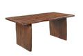 72" Brown Solid Wood Live Edge Sled Base Dining Table